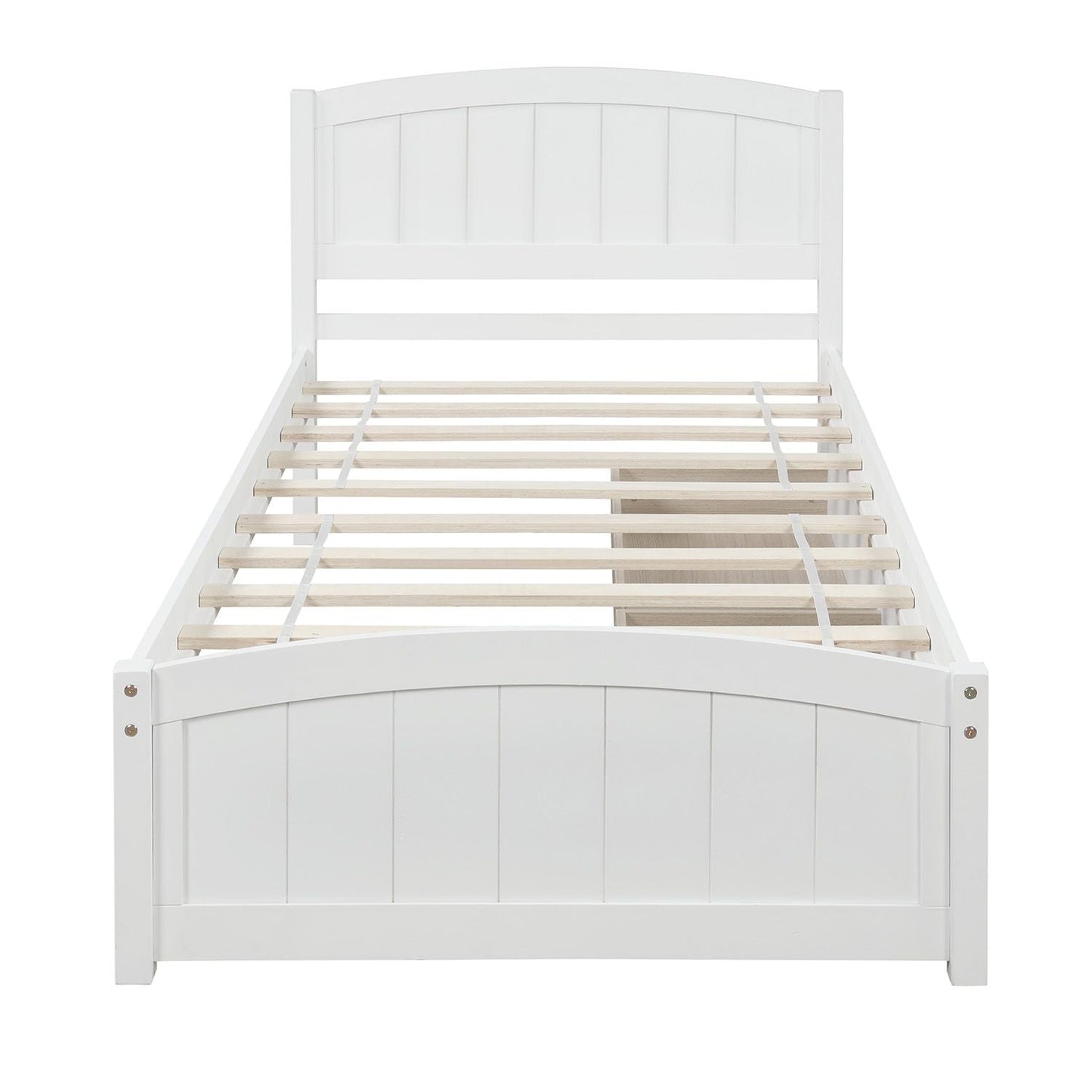 Space-Saving Twin Wood Platform Bed with Two Storage Drawers, White, Espresso, or Gray | Just Better Bunk Beds