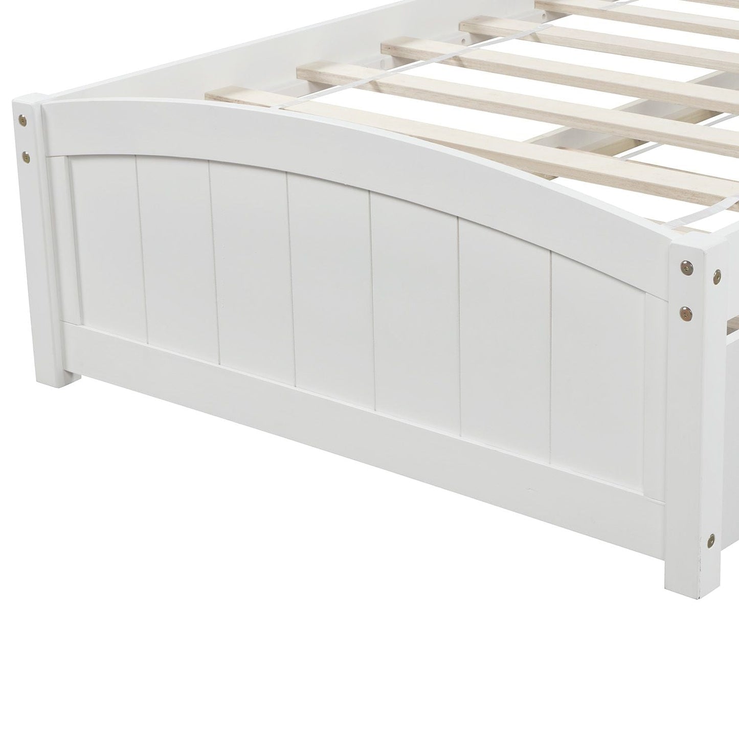 Space-Saving Twin Wood Platform Bed with Two Storage Drawers, White, Espresso, or Gray | Just Better Bunk Beds