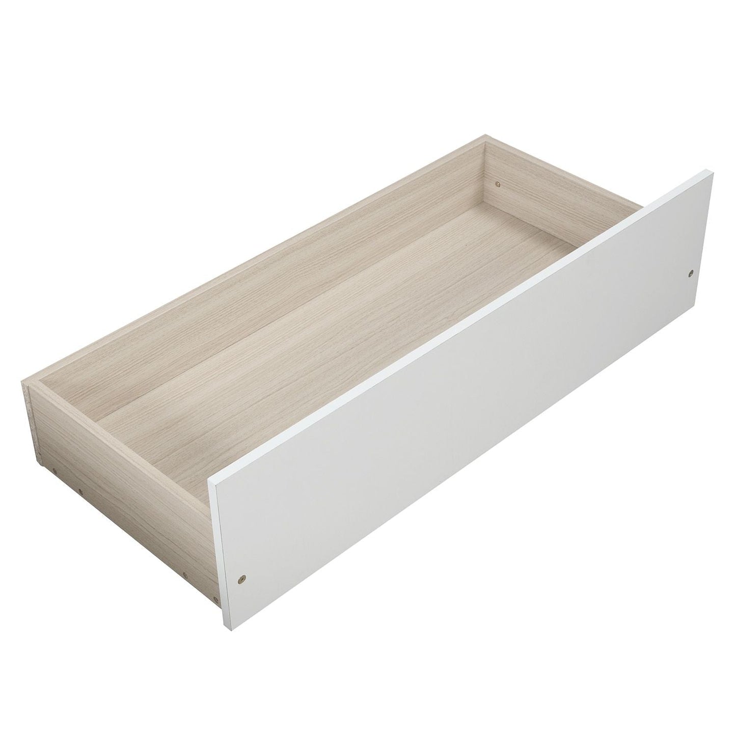 Space-Saving Twin Wood Platform Bed with Two Storage Drawers, White, Espresso, or Gray | Just Better Bunk Beds