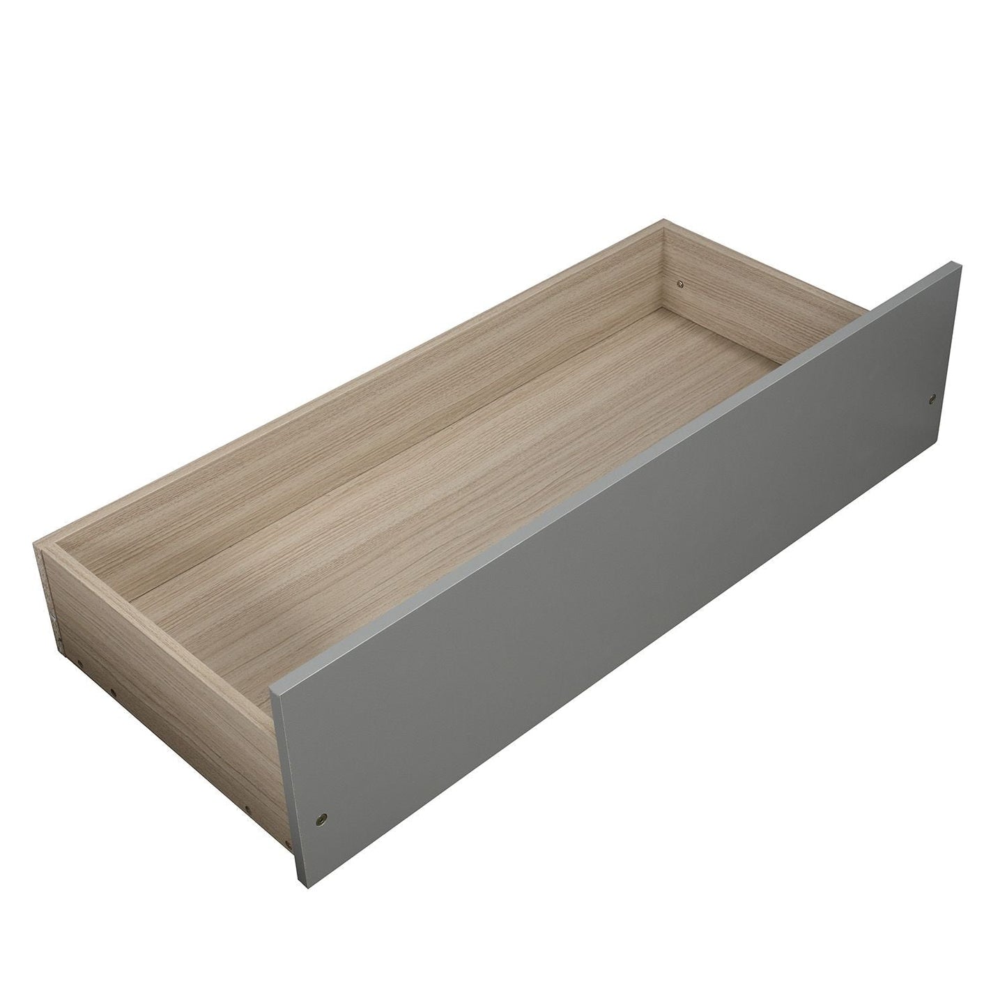 Space-Saving Twin Wood Platform Bed with Two Storage Drawers, White, Espresso, or Gray | Just Better Bunk Beds