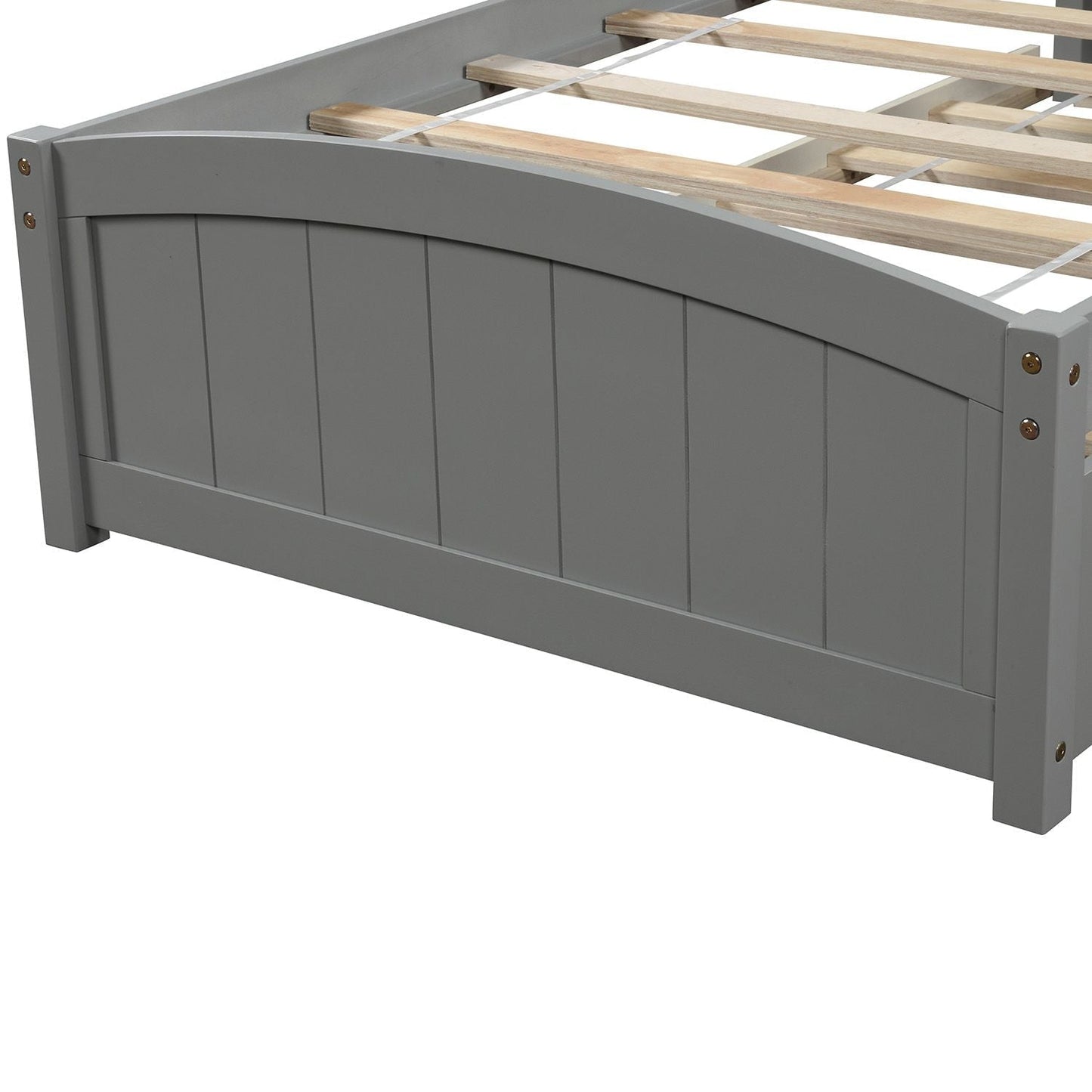 Space-Saving Twin Wood Platform Bed with Two Storage Drawers, White, Espresso, or Gray | Just Better Bunk Beds