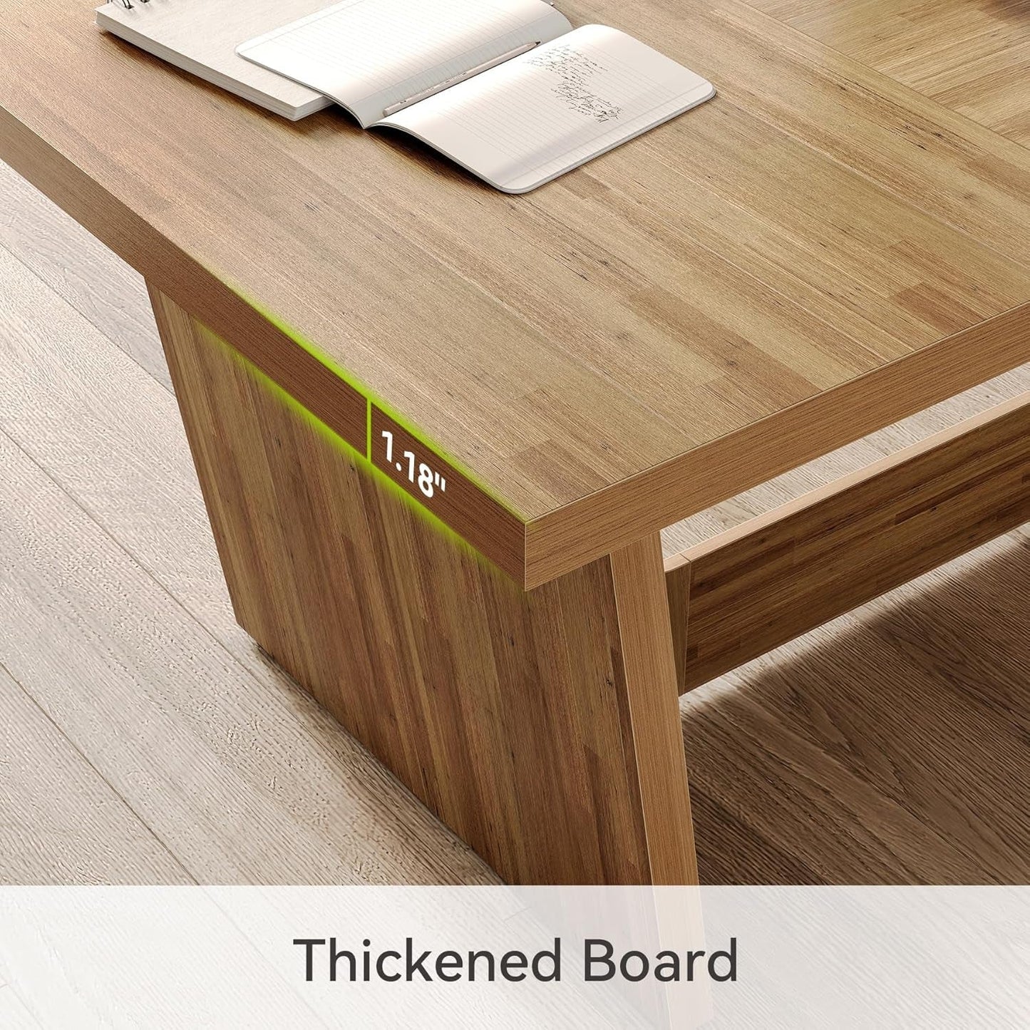 Spacious Wooden Executive Desk for Home Office Use