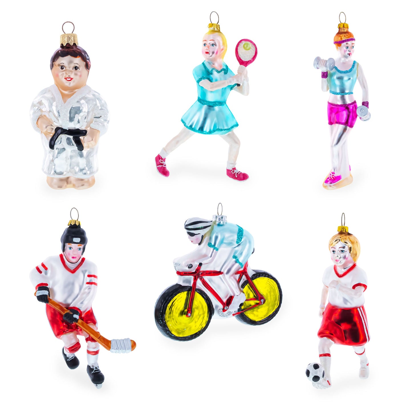 Sparkly Football Glass Christmas Ornament