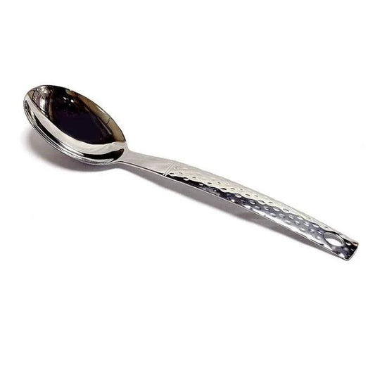Stainless Steel Serving Spoon with Hammered Design Handle