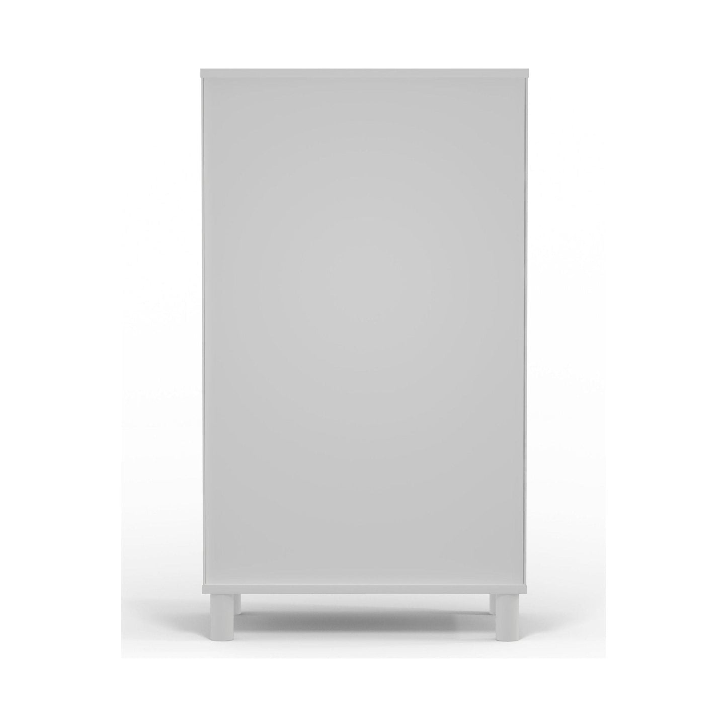 Stapleton Five Drawer Chest in white, showcasing its sleek design and sturdy construction, perfect for any bedroom.