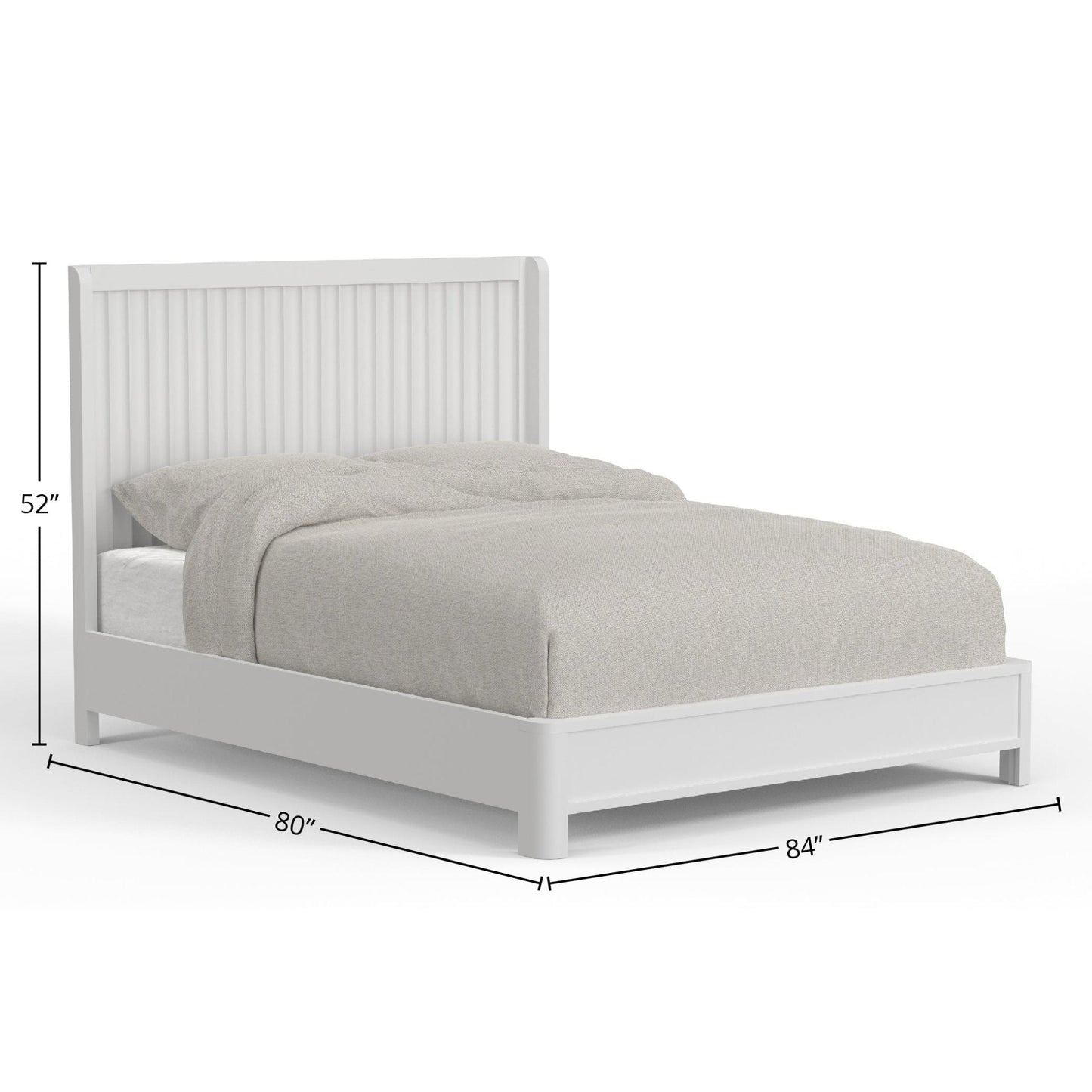 Stapleton Panel Bed with a white finish and dimensions 80x84x52 inches for a stylish bedroom.