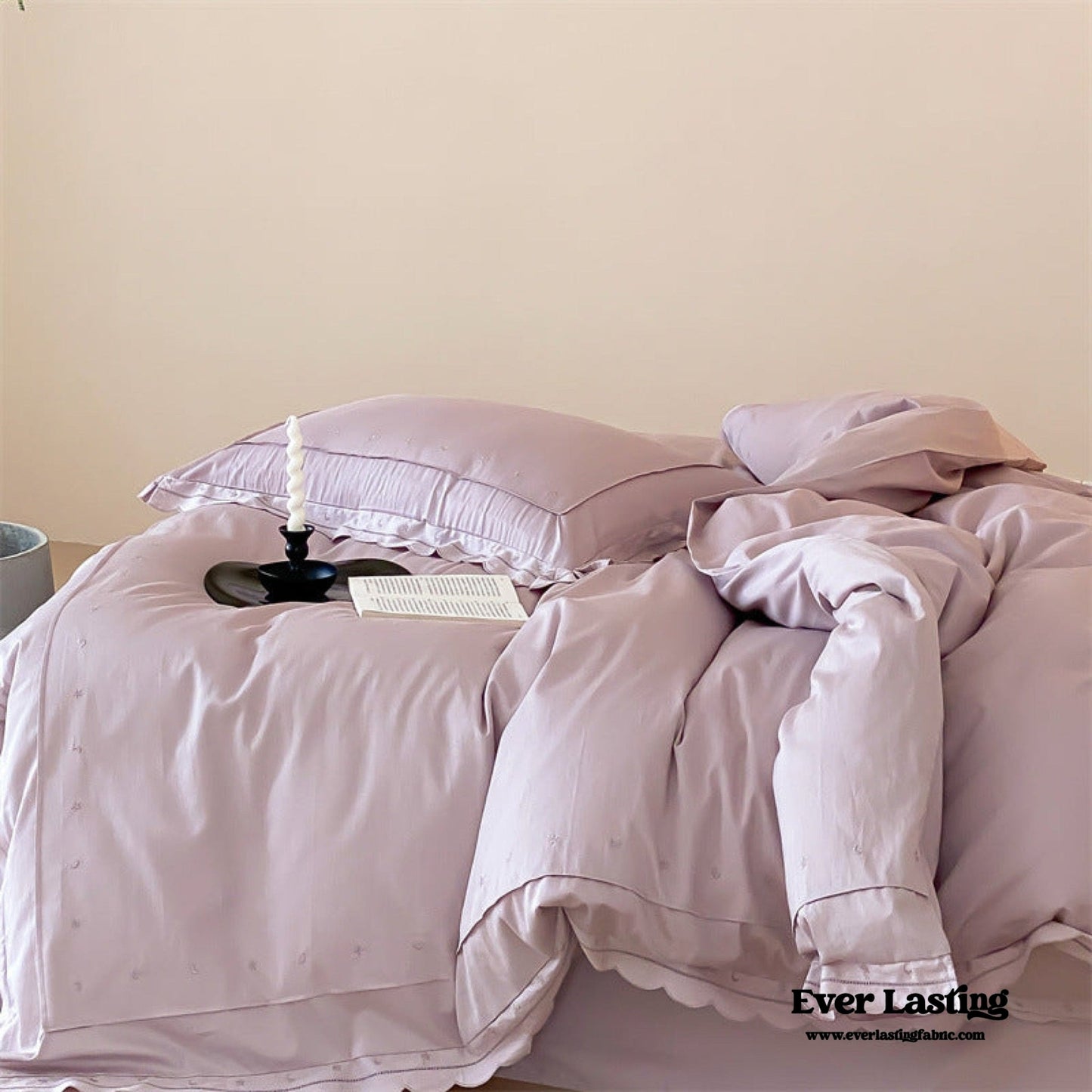 Star Gaze Short Cake Ruffle Bedding Set / Purple