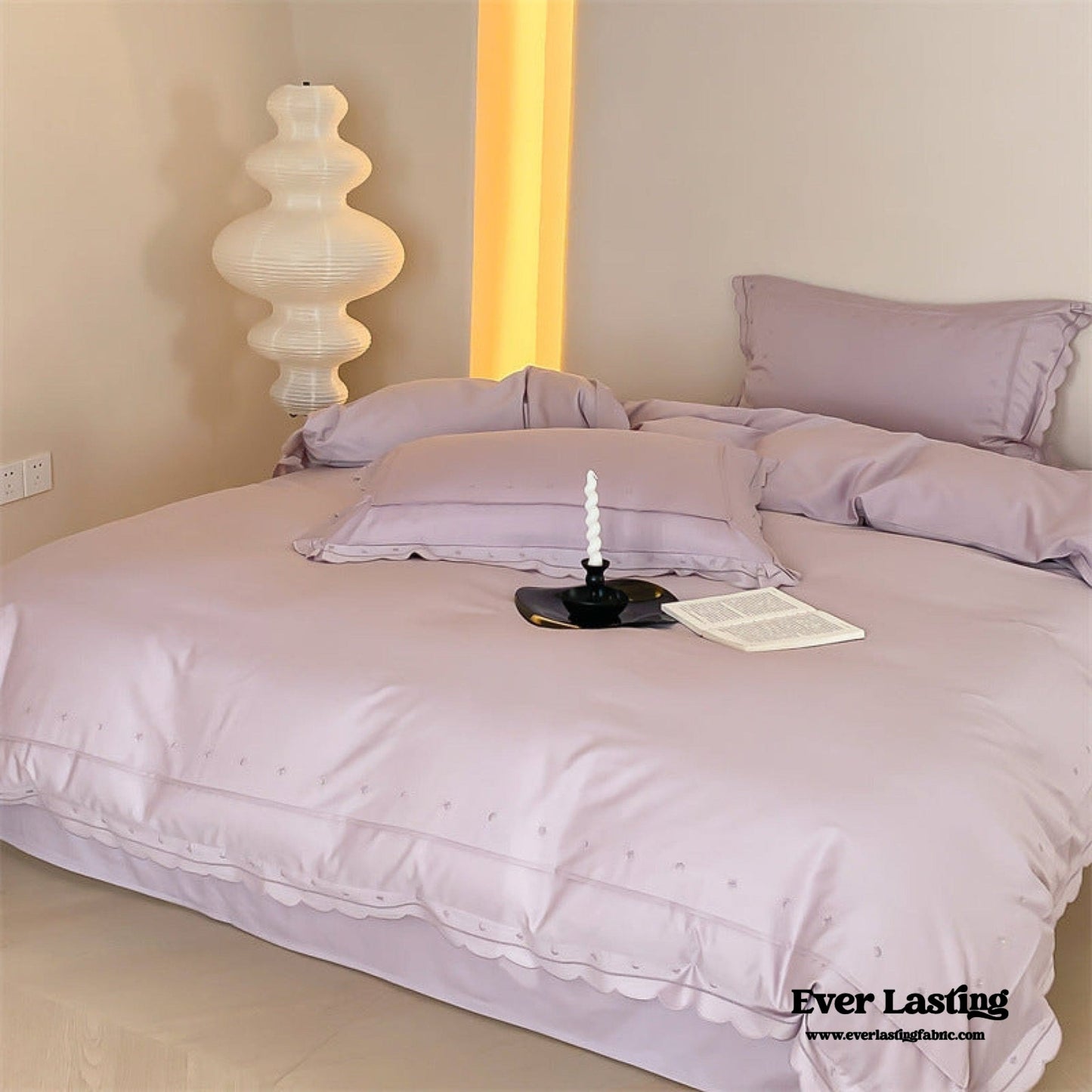 Star Gaze Short Cake Ruffle Bedding Set / Purple