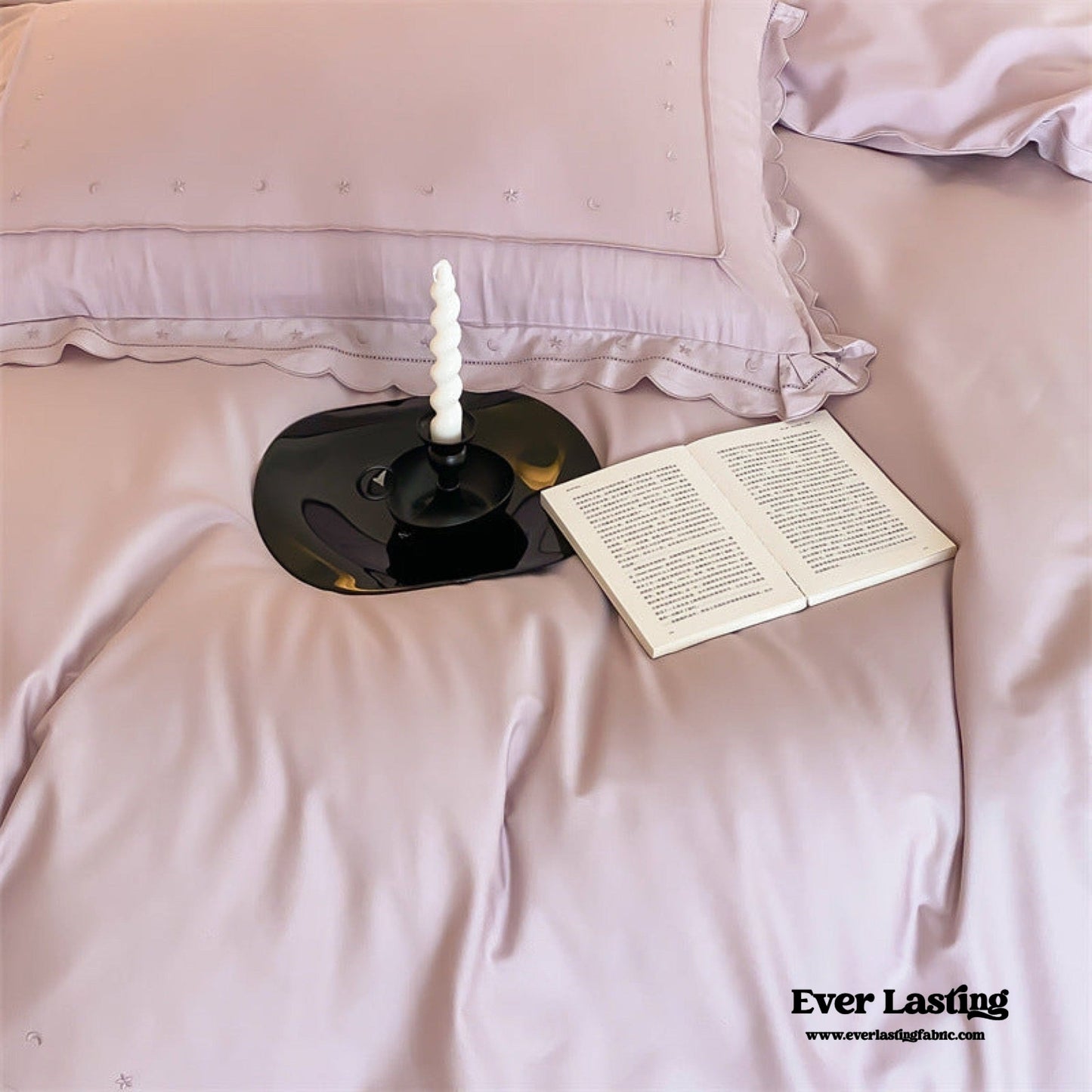 Star Gaze Short Cake Ruffle Bedding Set / Purple