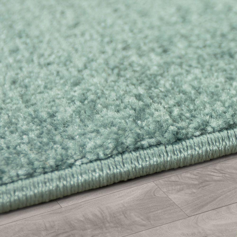 Stars Rug Kids for Nursery in Green White Pastel Colors