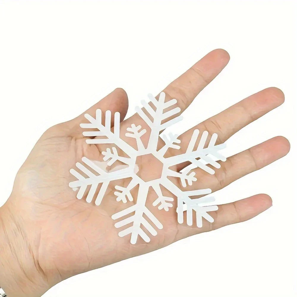 Static Cling Window Decor Set - Reusable Electrostatic Snowflake Winter Decoration