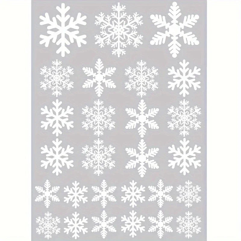 Static Cling Window Decor Set - Reusable Electrostatic Snowflake Winter Decoration