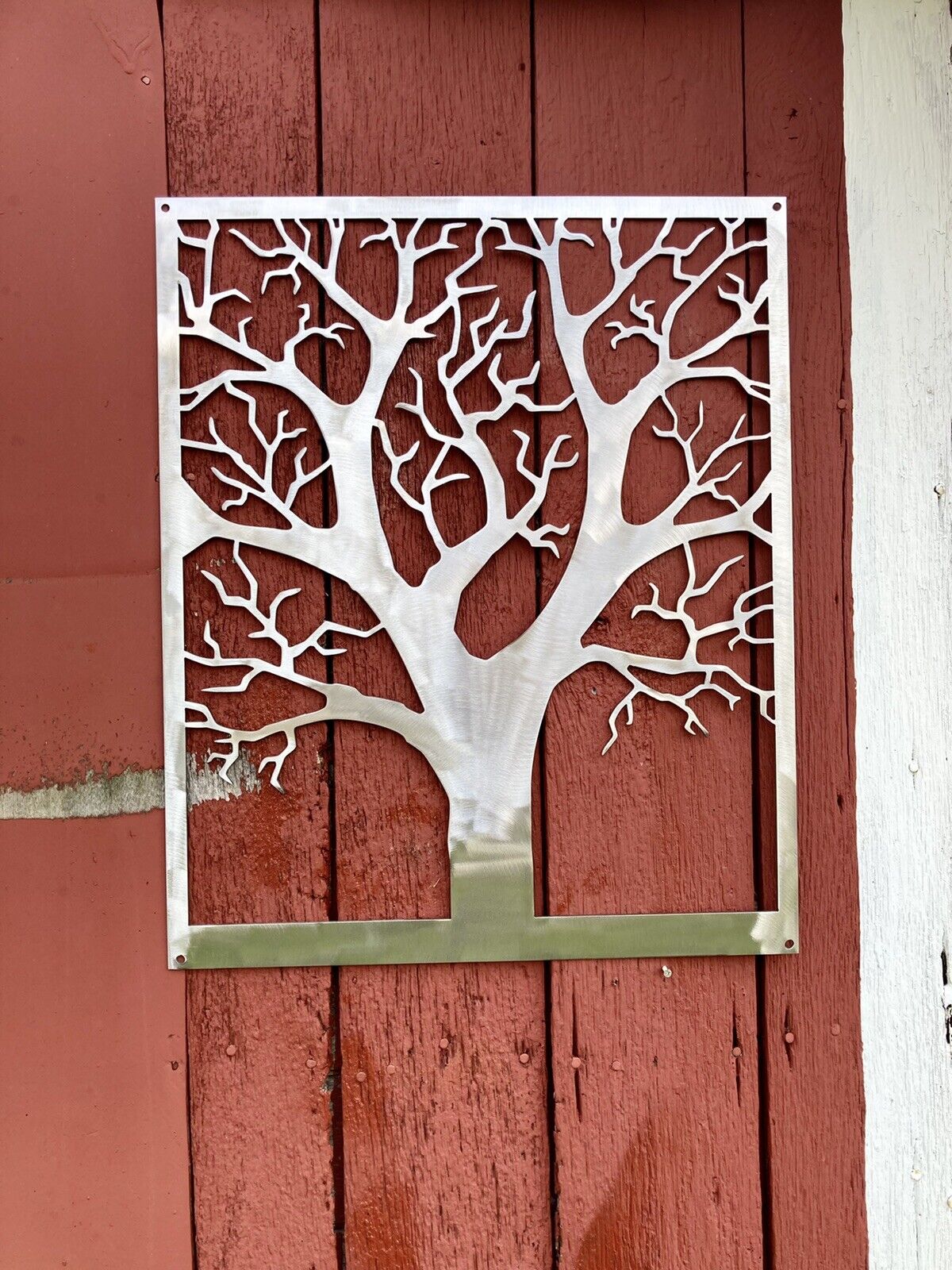 Steel Farmhouse Burr Oak Tree Wall Art