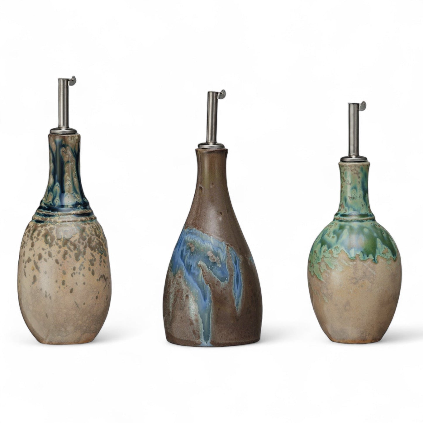 Reactive Glaze Stoneware Oil Cruet | 3 Styles