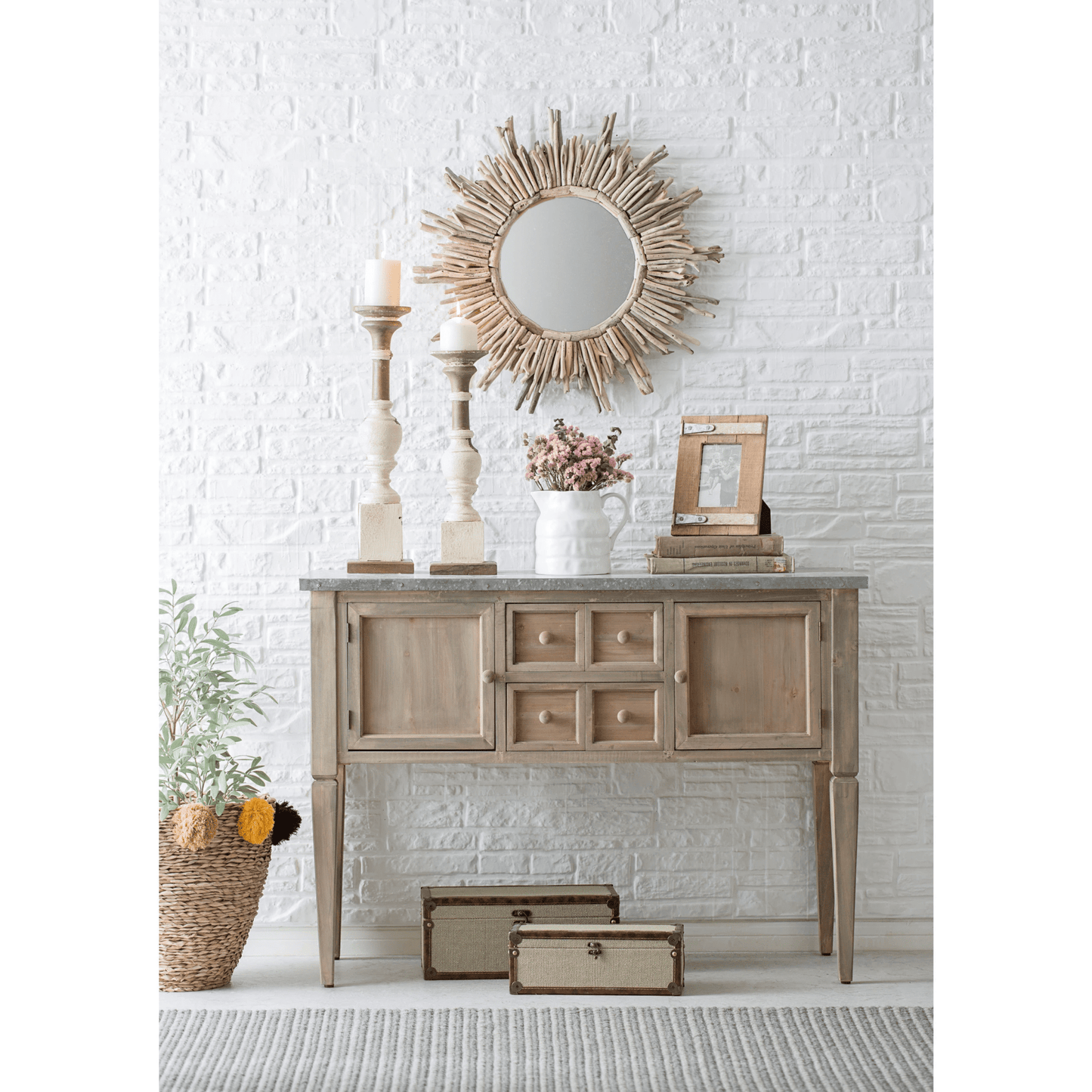 Stoneware Vintage Reproduction Pitcher, White