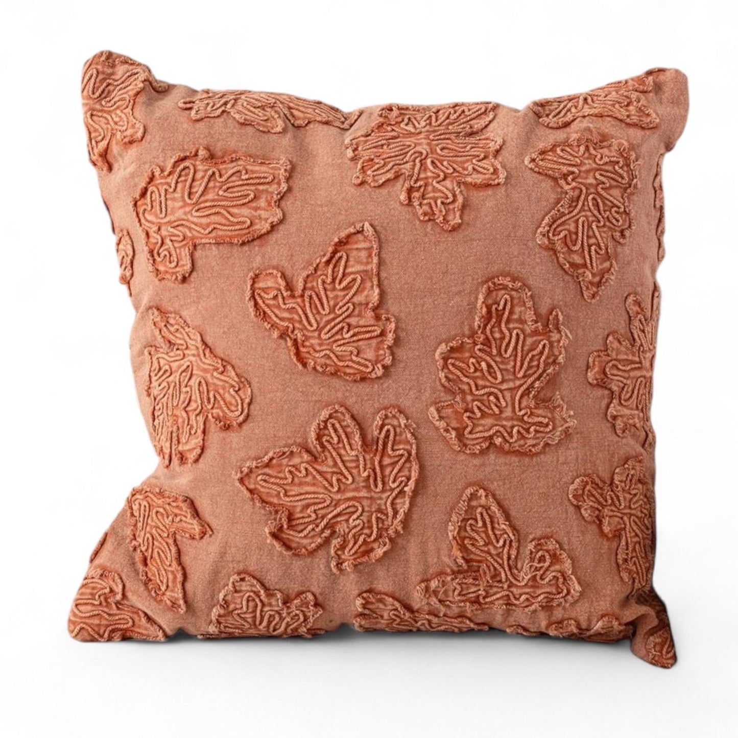 Fall Leaf Orange Stonewashed Throw Pillow