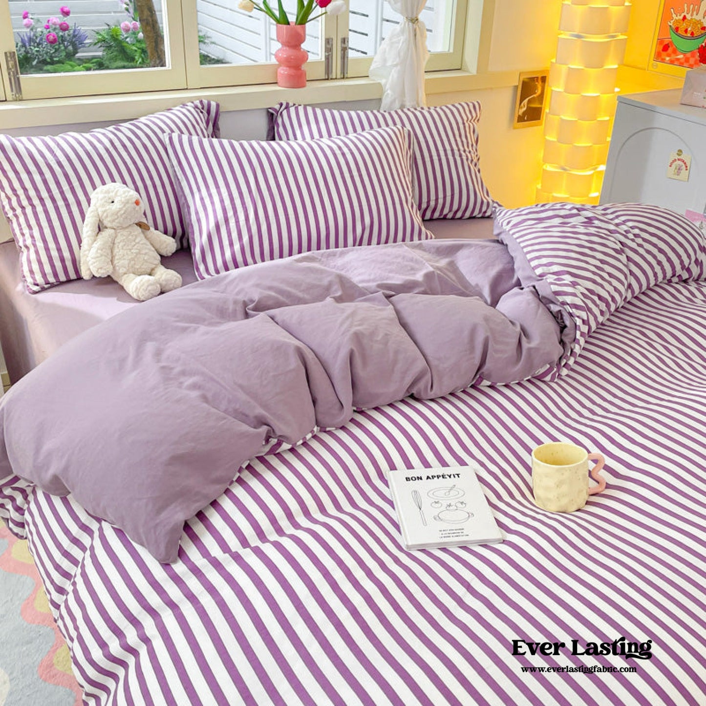 Striped Bedding Set / Blue