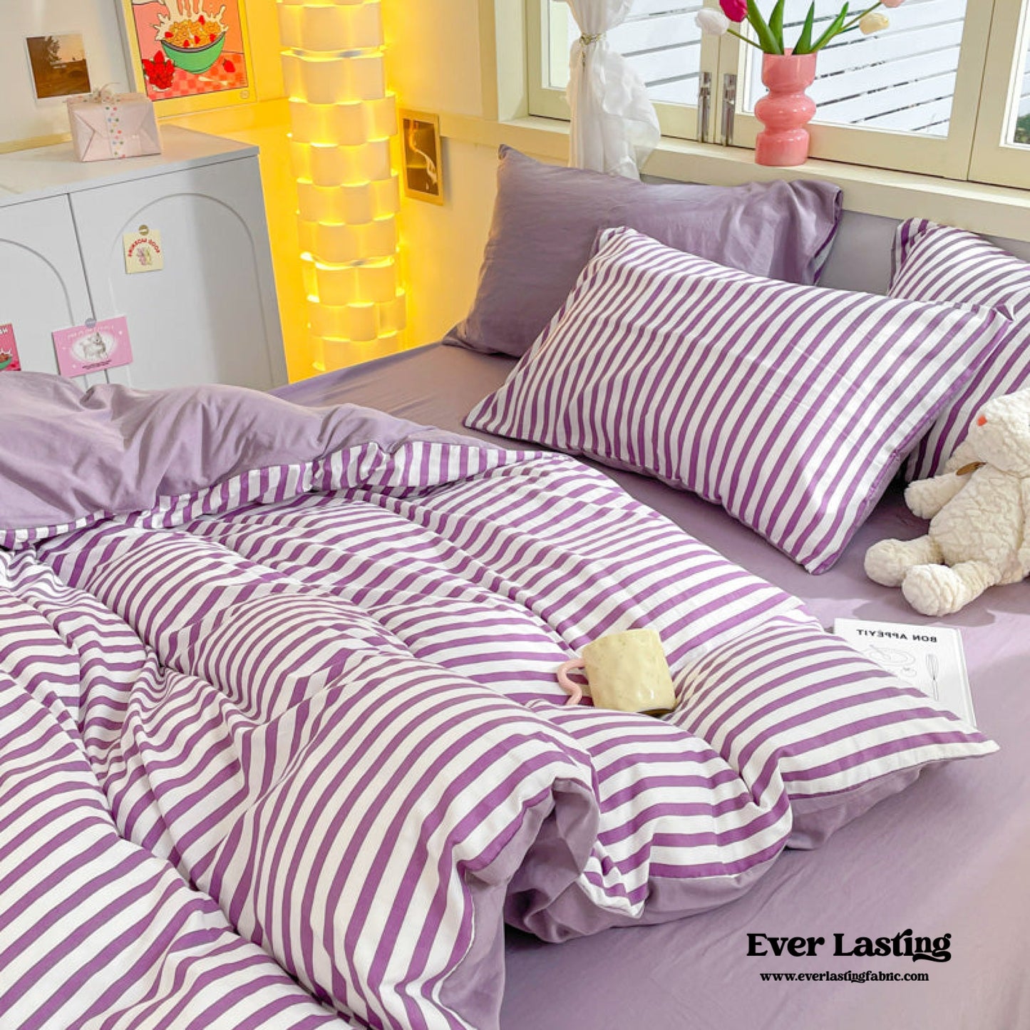 Striped Bedding Set / Blue
