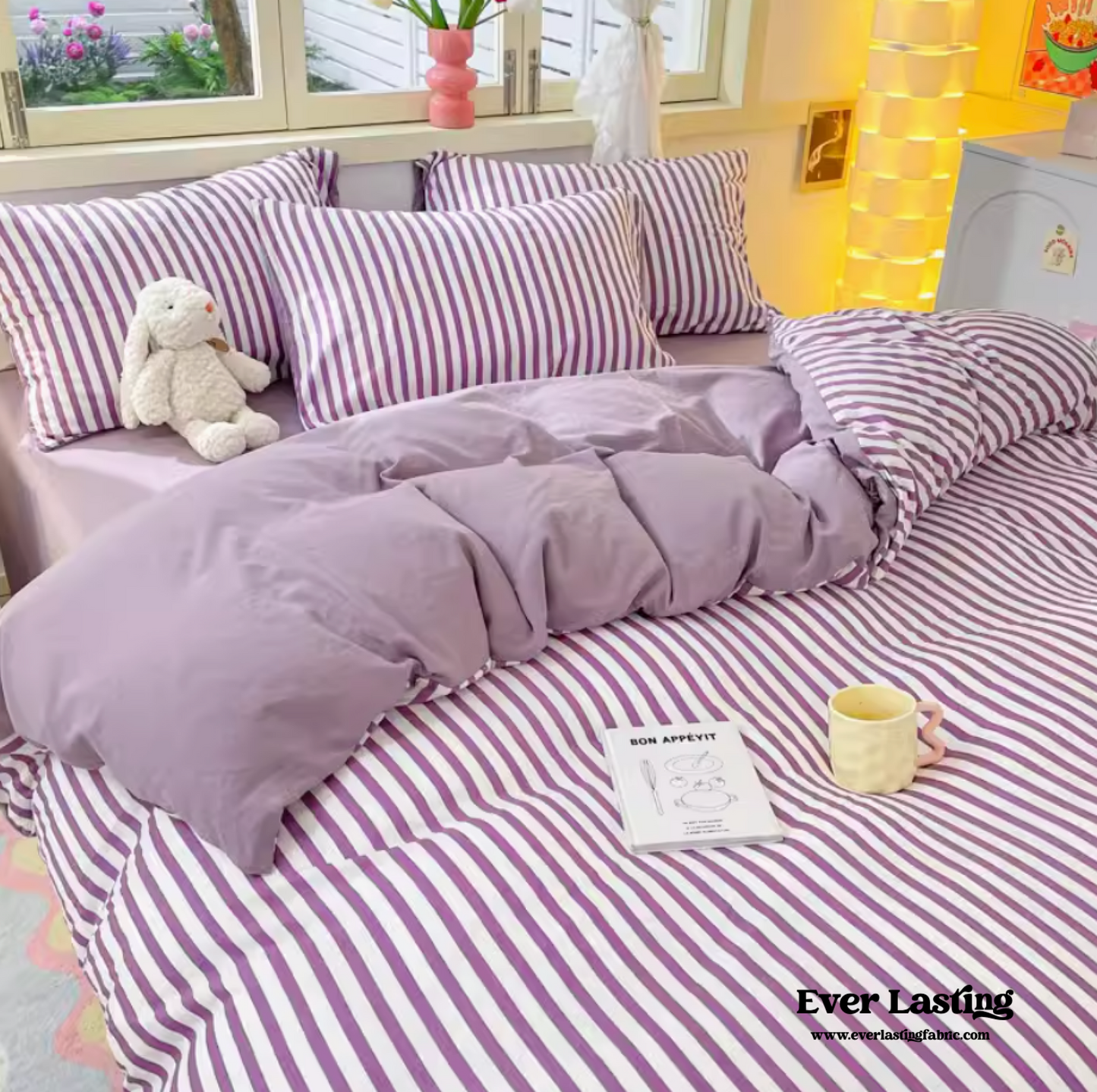 Striped Bedding Set / Blue