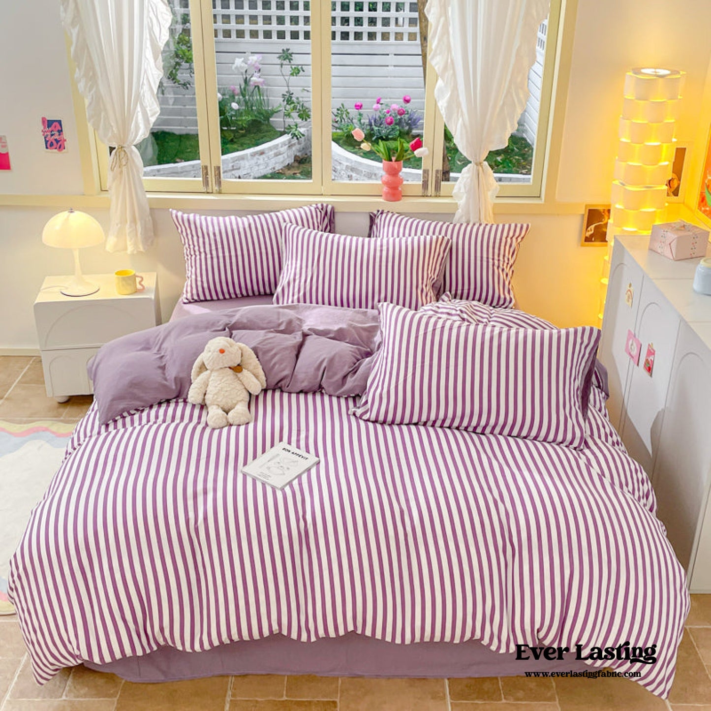 Striped Bedding Set / Blue