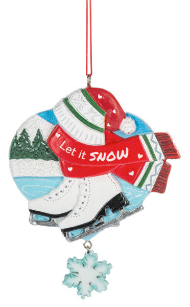 Let It Snow Ice Skates Ornament