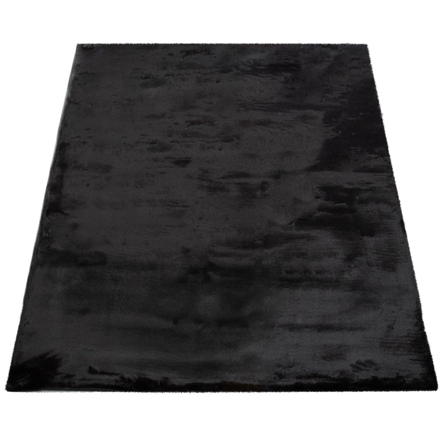 Super Soft Area Rug Fluffy High Pile Cosy Luxurious Touch in Solid Black