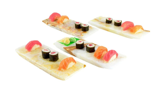 Sushi Plates Crafted from White Onyx