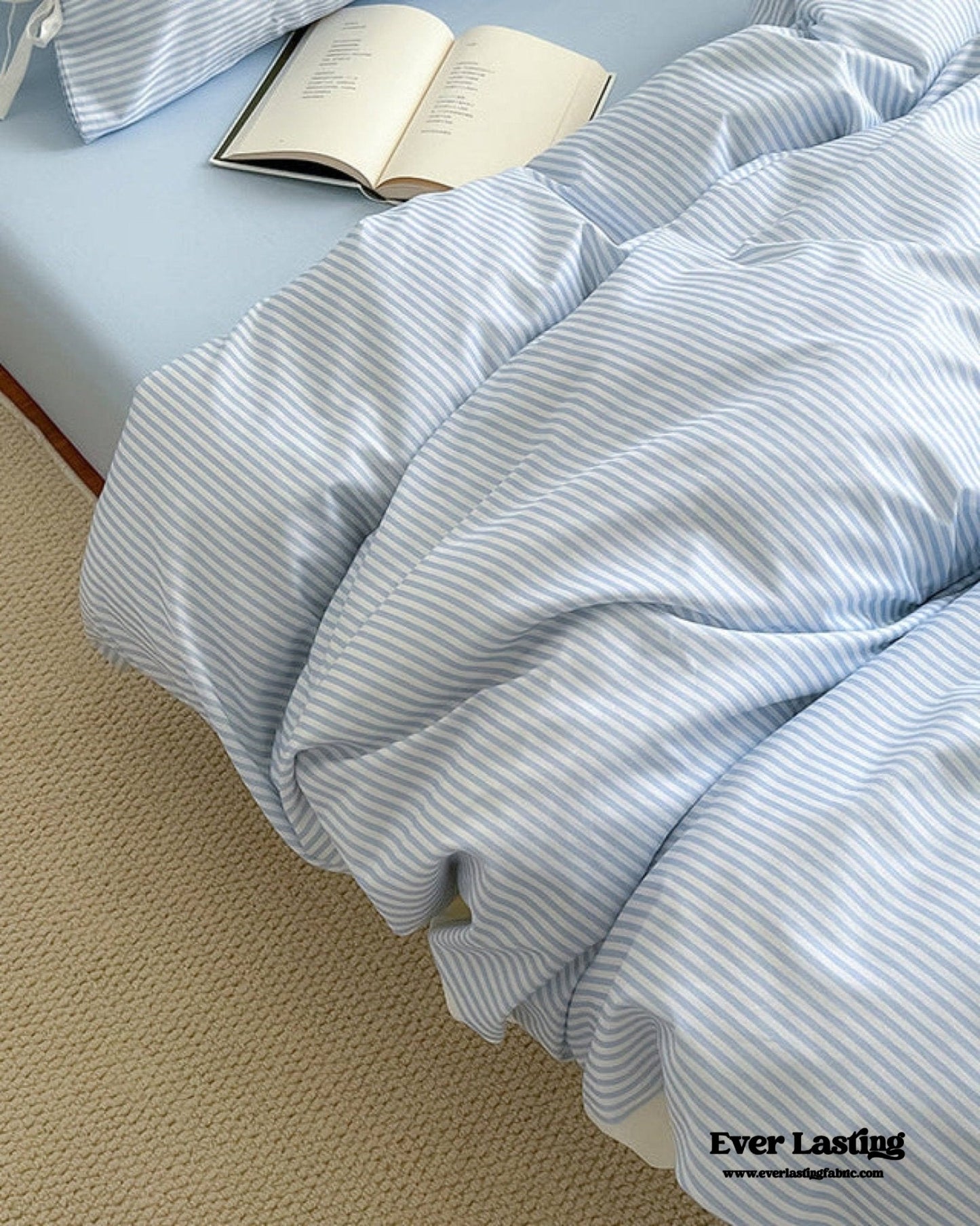 Sweet Bow Striped Bedding Set / Pink