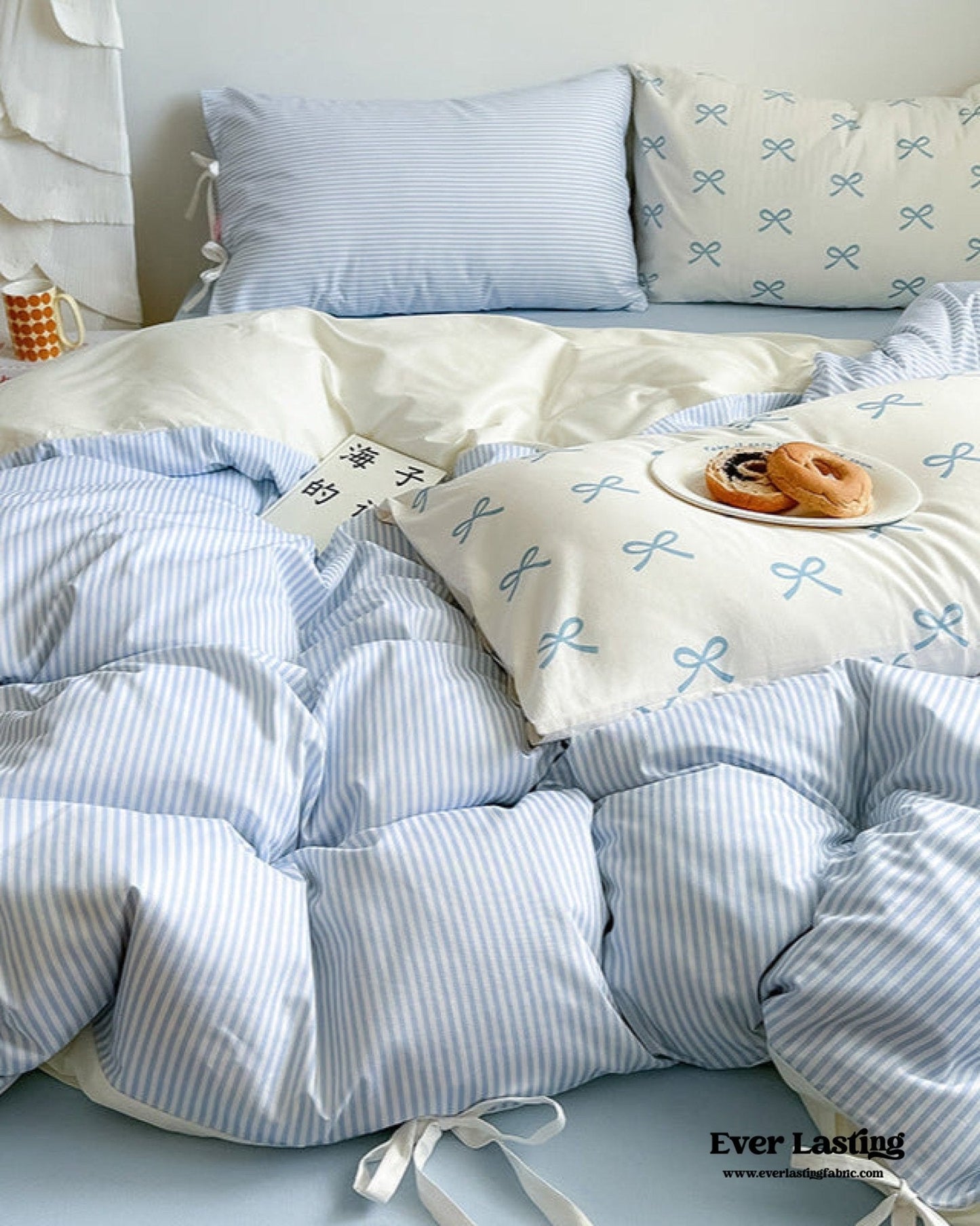 Sweet Bow Striped Bedding Set / Yellow