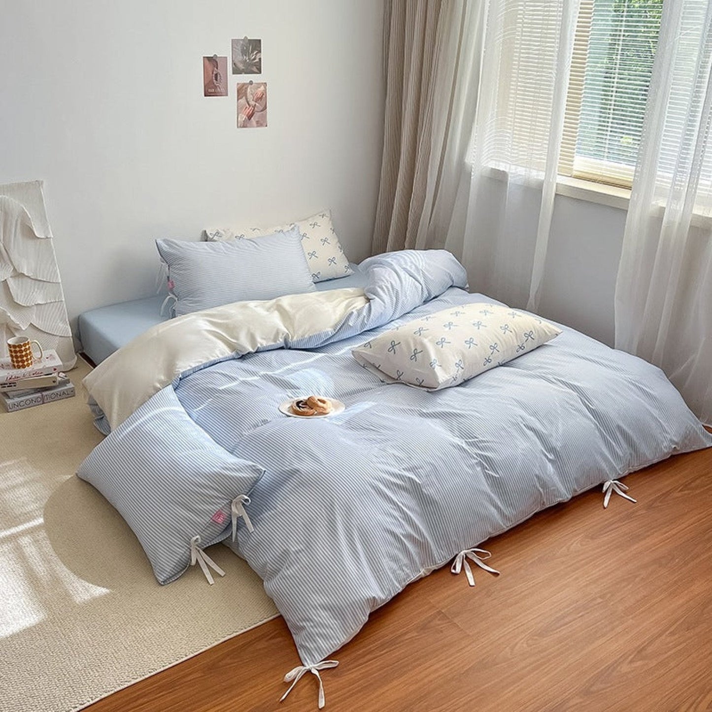 Sweet Bow Striped Bedding Set / Yellow