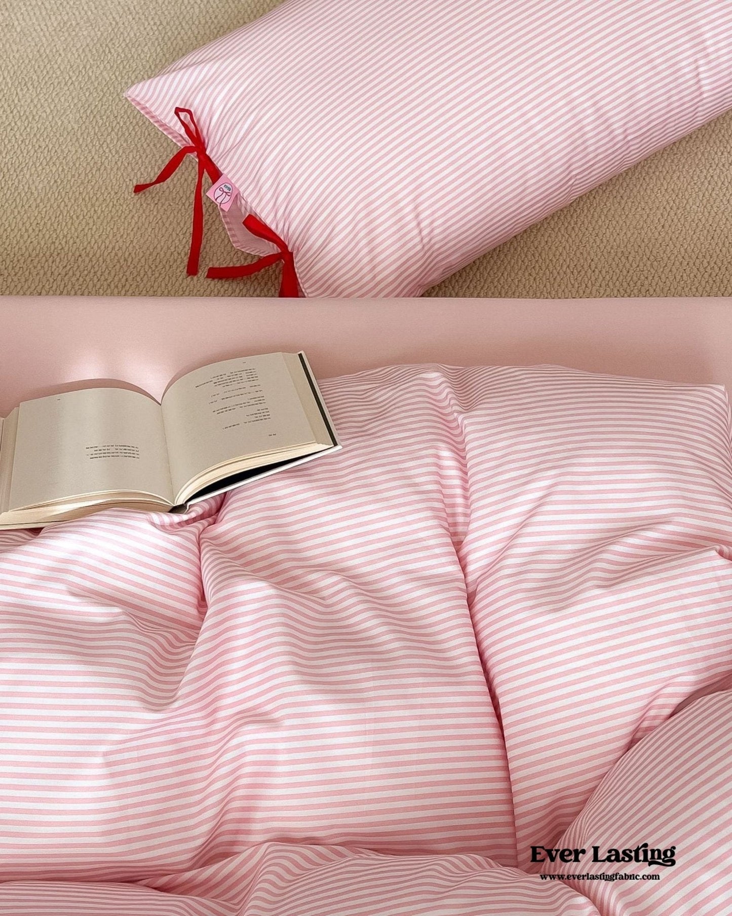 Sweet Bow Striped Bedding Set / Yellow