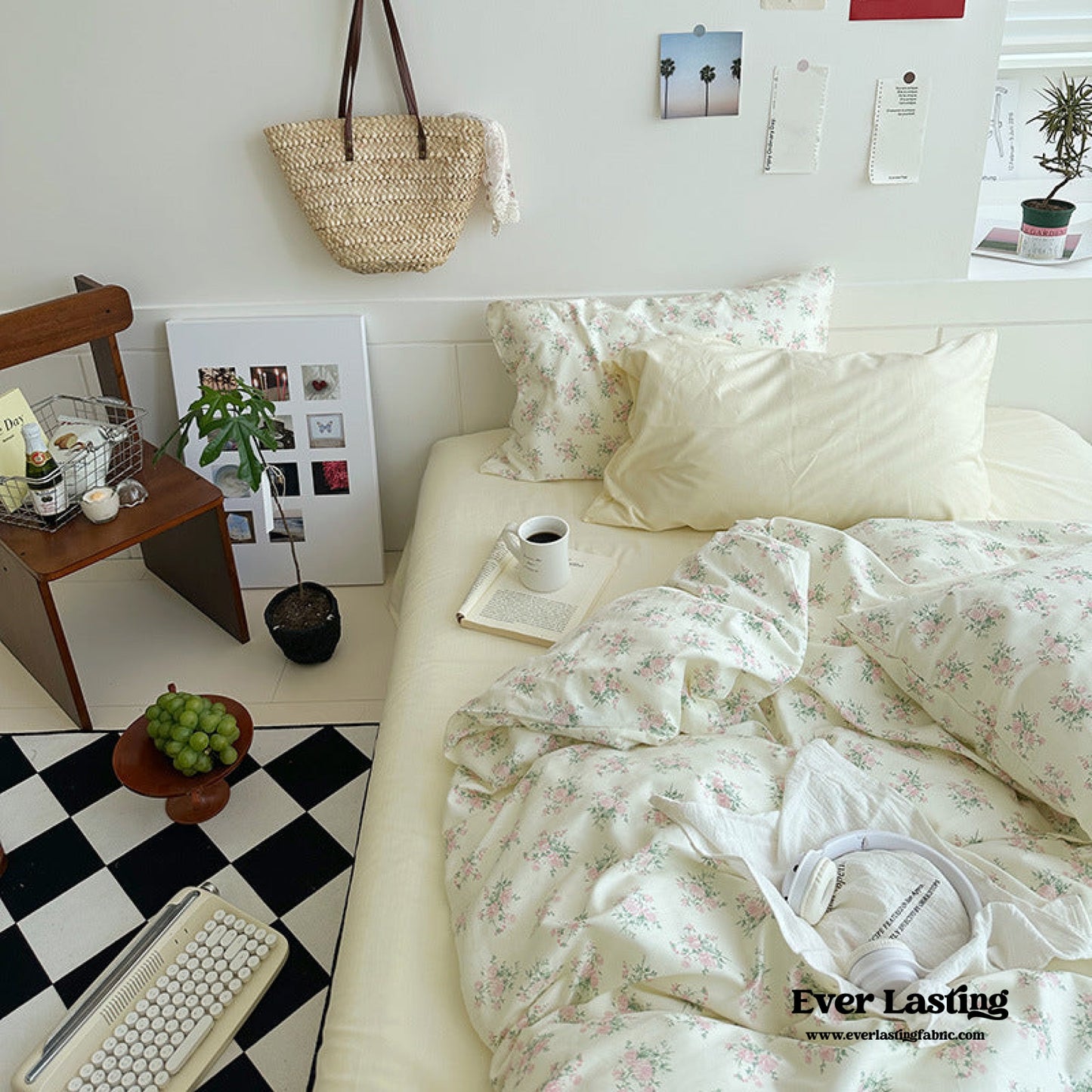 Sweet Floral Bedding Set / Cream