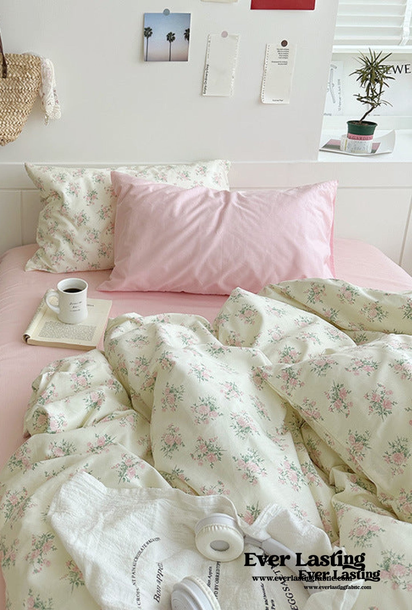 Sweet Floral Bedding Set / Cream