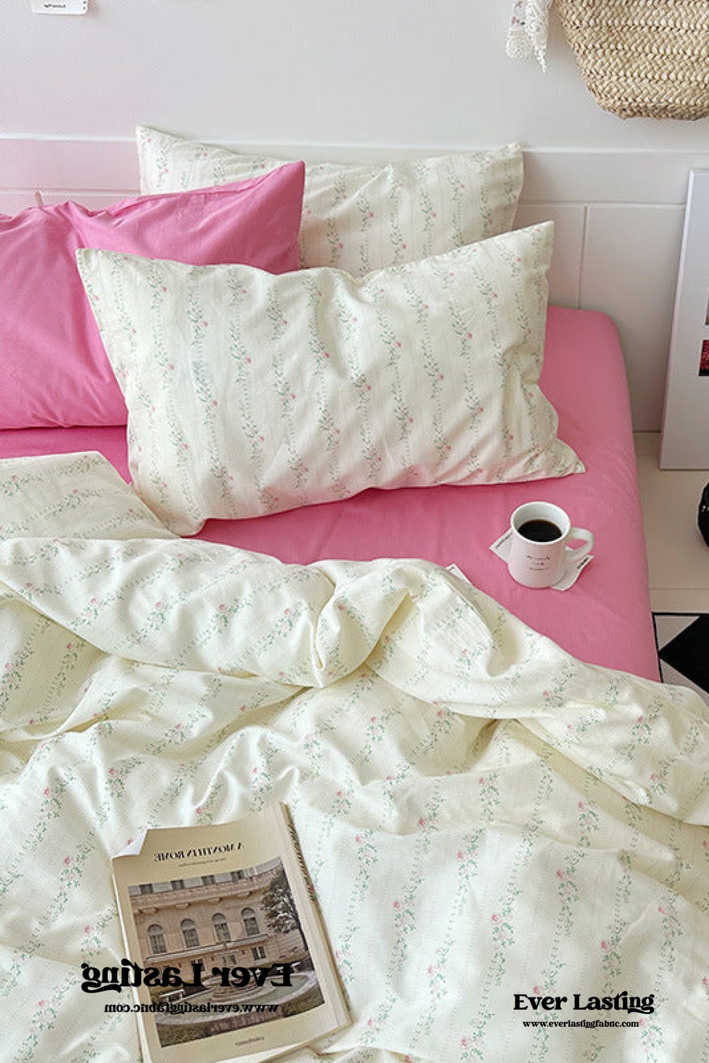 Sweet Floral Bedding Set / Cream