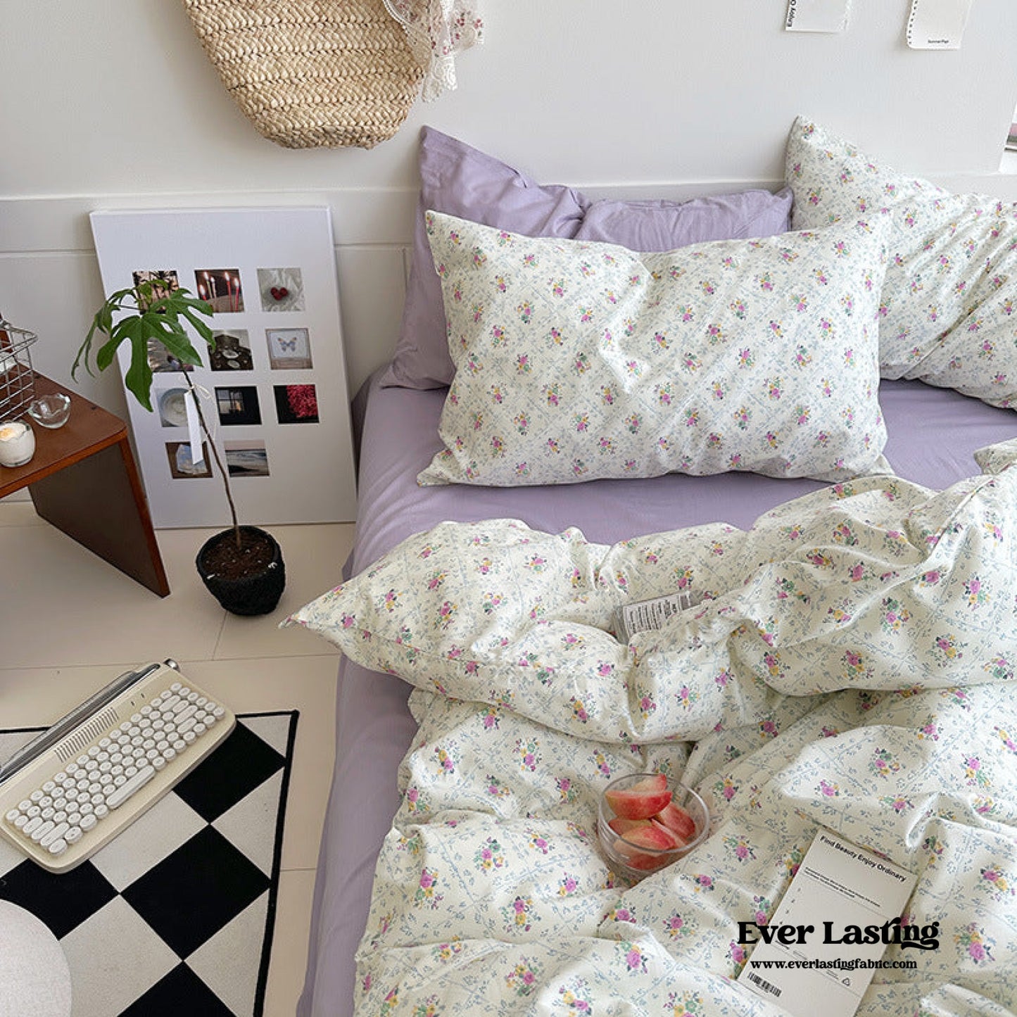 Sweet Floral Bedding Set / Pink