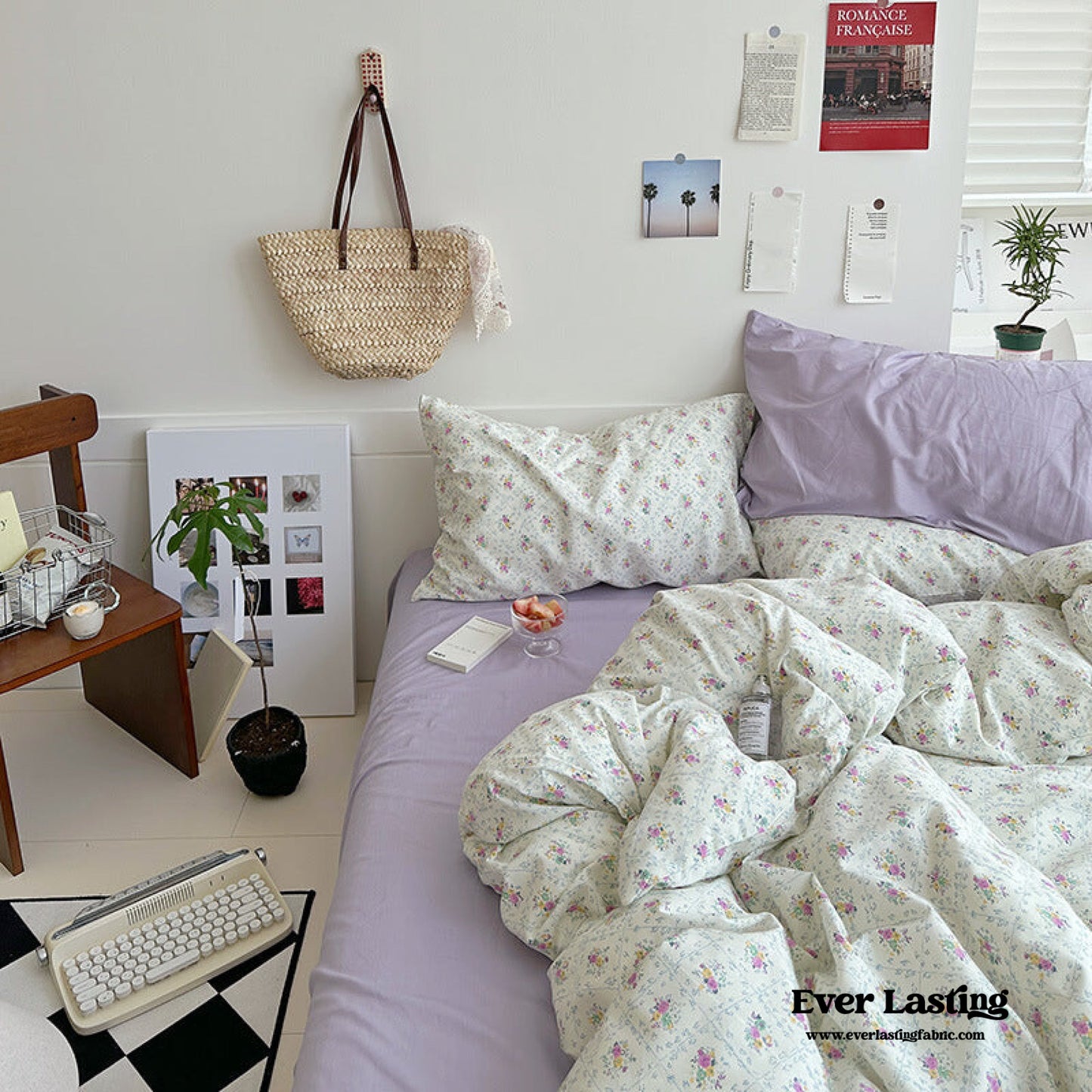 Sweet Floral Bedding Set / Purple Floral