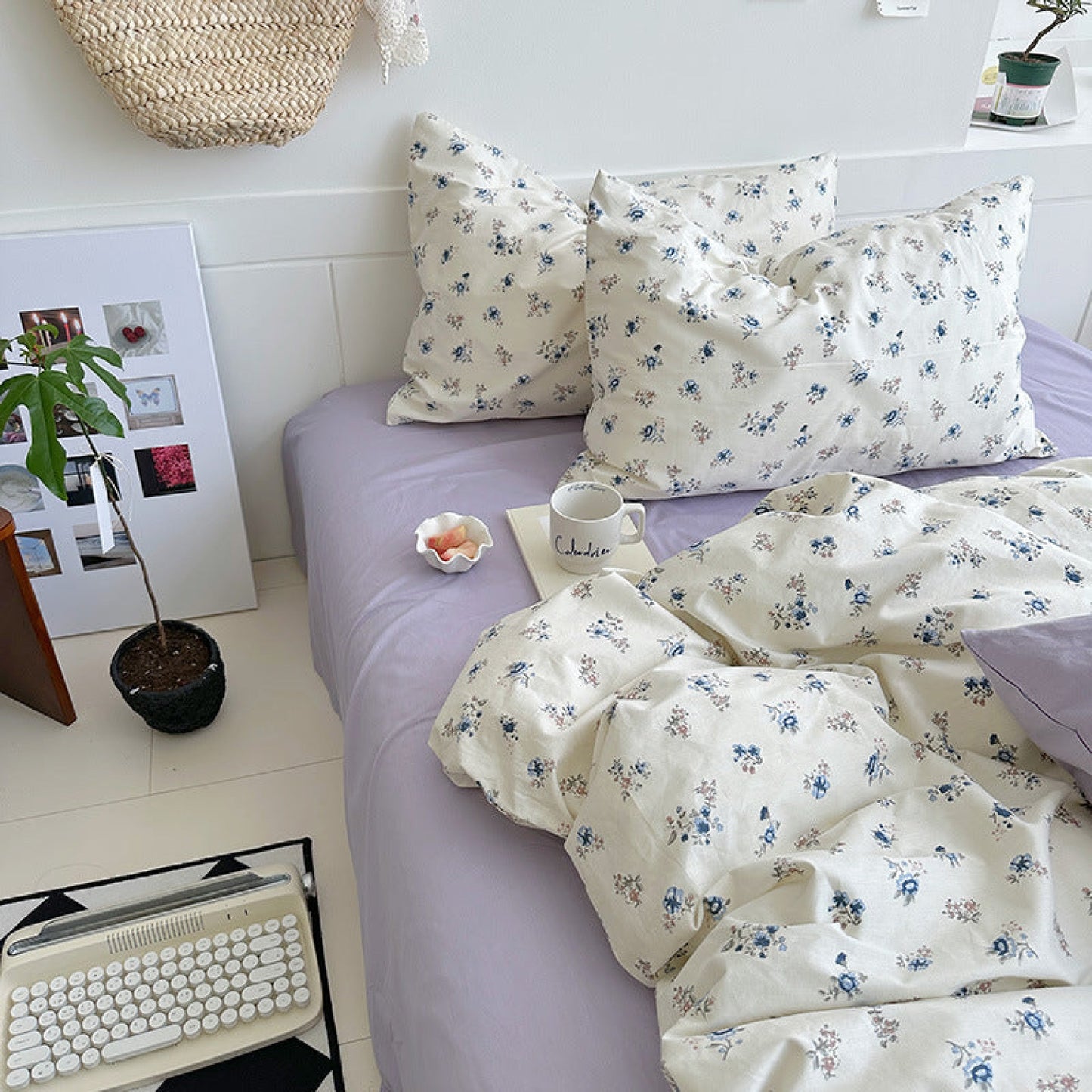 Sweet Floral Bedding Set / Purple Floral