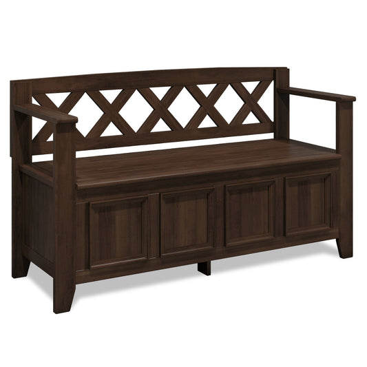 Amherst Solid Wood Entryway Storage Bench
