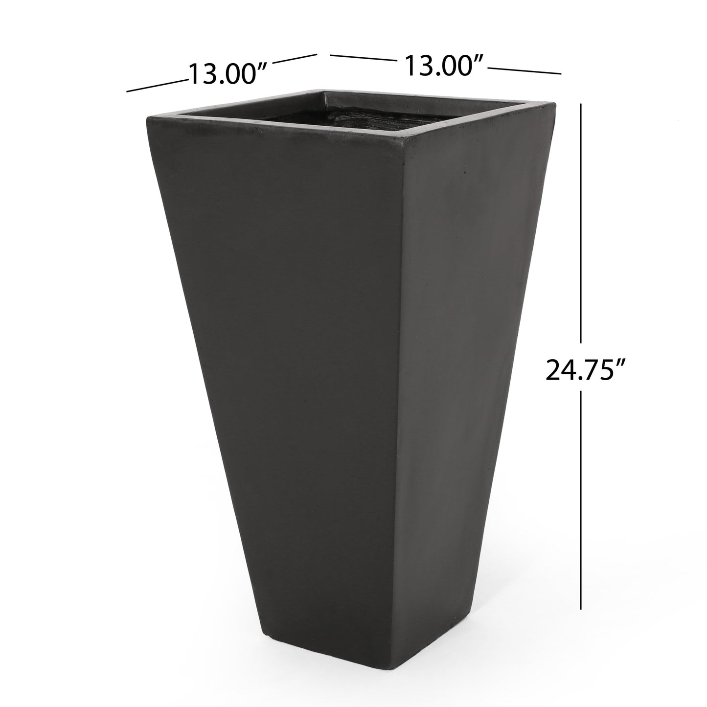 13" Outdoor Modern MGO Small Cast Stone Planter