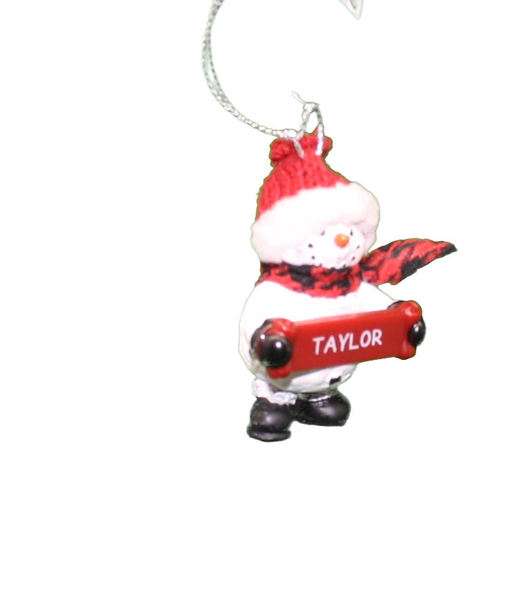 Cozy Snowman Ornament (Letters S - Z) -
