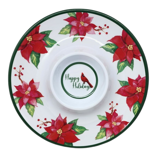 Festive Poinsettia Chip & Dip Platter