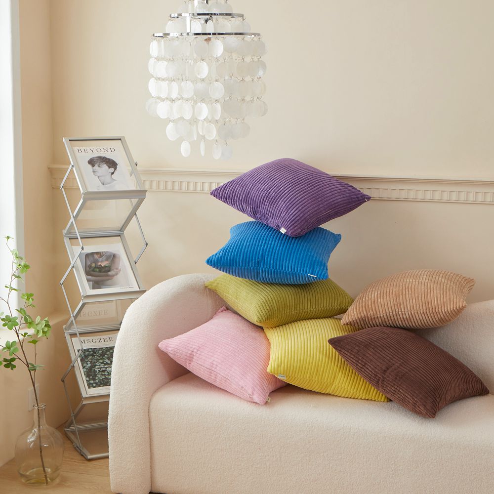 Set of 2  Stripe Throw Pillow (With/Without Inserts) 7 colors options size 18"x18"