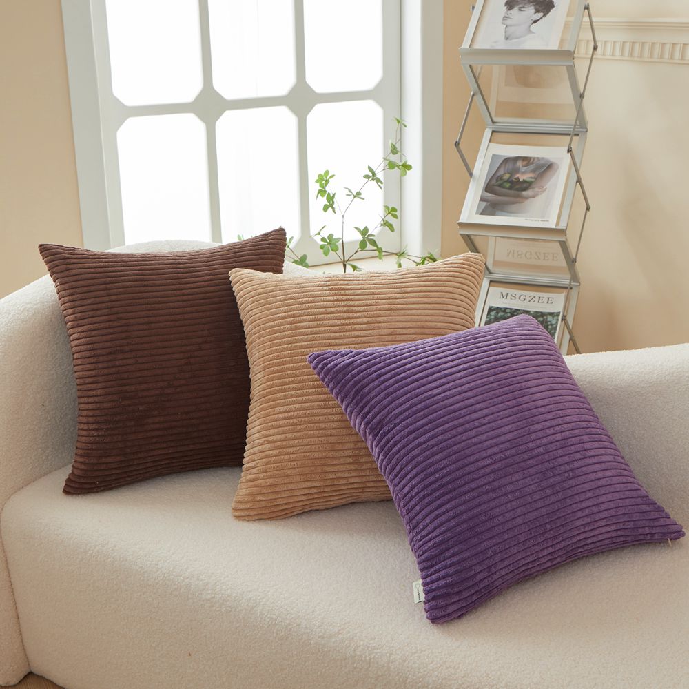 Set of 2  Stripe Throw Pillow (With/Without Inserts) 7 colors options size 18"x18"