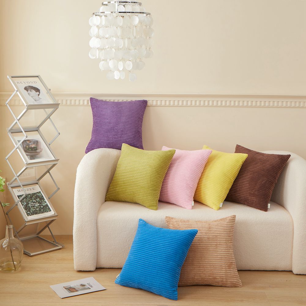 Set of 2  Stripe Throw Pillow (With/Without Inserts) 7 colors options size 18"x18"