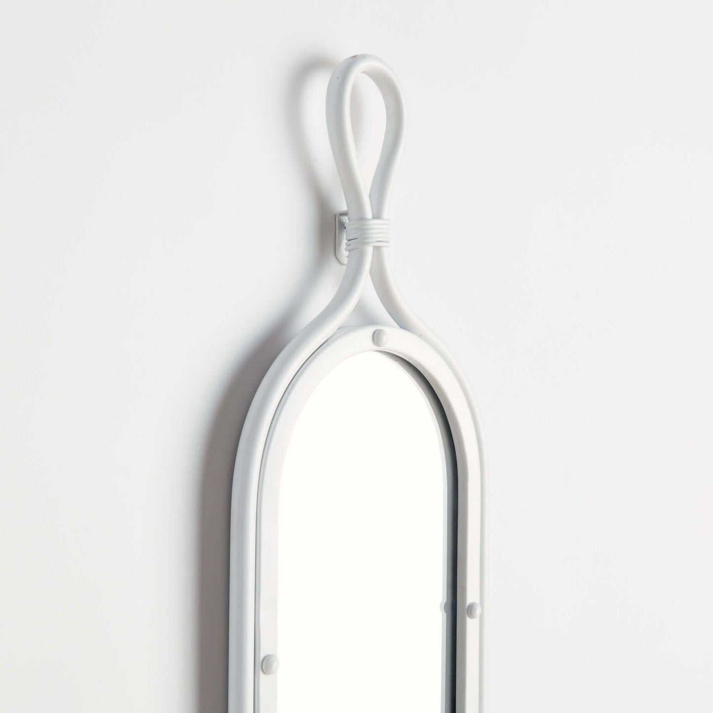 Tall White Mirrors with Vintage French Design (Set of 2)