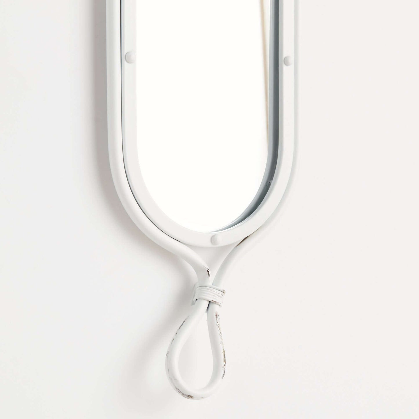 Tall White Mirrors with Vintage French Design (Set of 2)