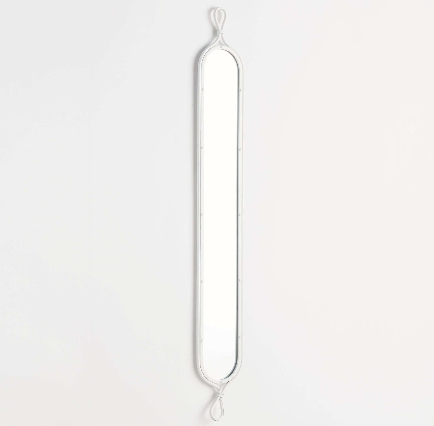 Tall White Mirrors with Vintage French Design (Set of 2)