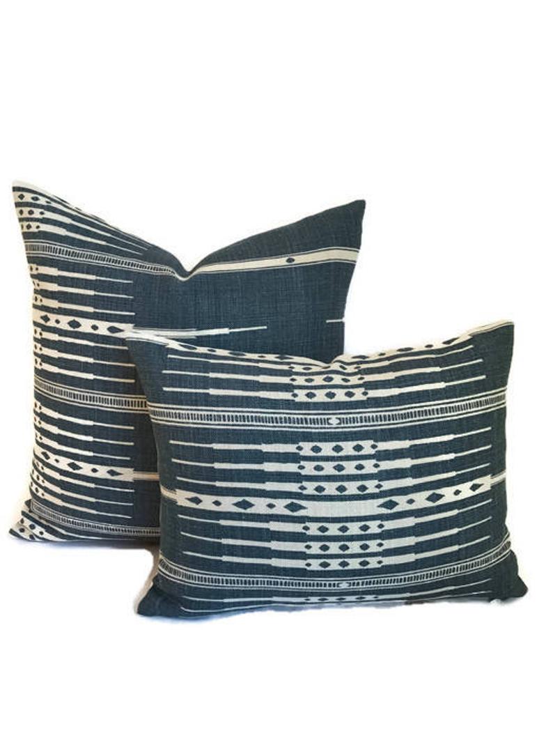 Tangiers Pillow Cover in Indigo, Peter Dunham Textiles