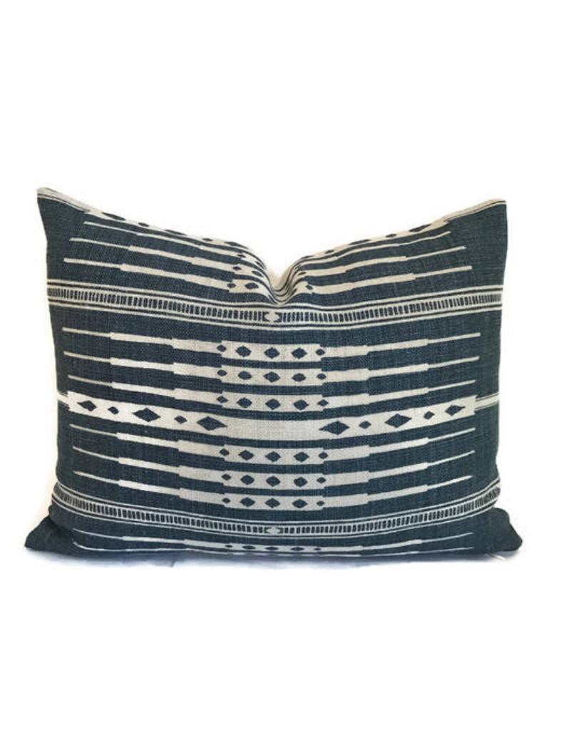 Tangiers Pillow Cover in Indigo, Peter Dunham Textiles