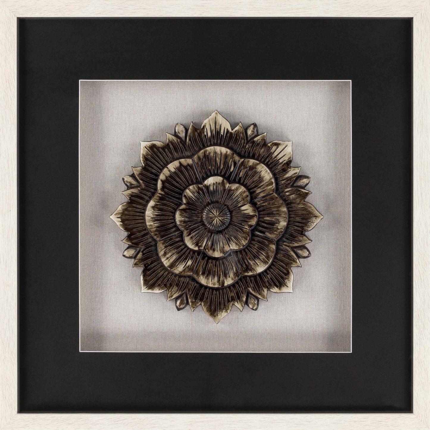 Tanza Black Textured Floral Wall Art